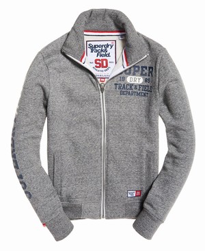 Superdry Track & Field Track Férfi Pulóver Szürke | PUKXS4237